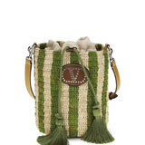 Striped raffia Bucket Bag