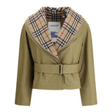 Cropped cotton Jacket with check quilting