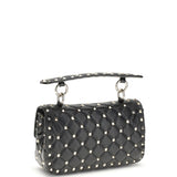 Rockstud Spike mini Top Handle Bag in nappa