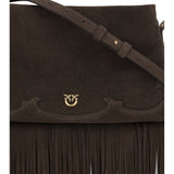 Suede Shoulder Bag with fringes