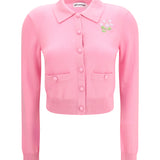 Floral embroidered knit Cardigan