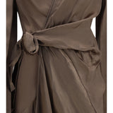 Asymmetric wrap Dress with knot fastening