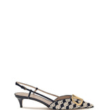VLogo Signature slingback Pumps in crochet fabric