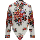 Cotton Shirt with bouquet print