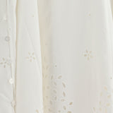 White Cotton Embroidered Midi Dress