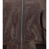 Cropped leather Bomber Jacket