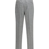 Herringbone linen and wool Pants