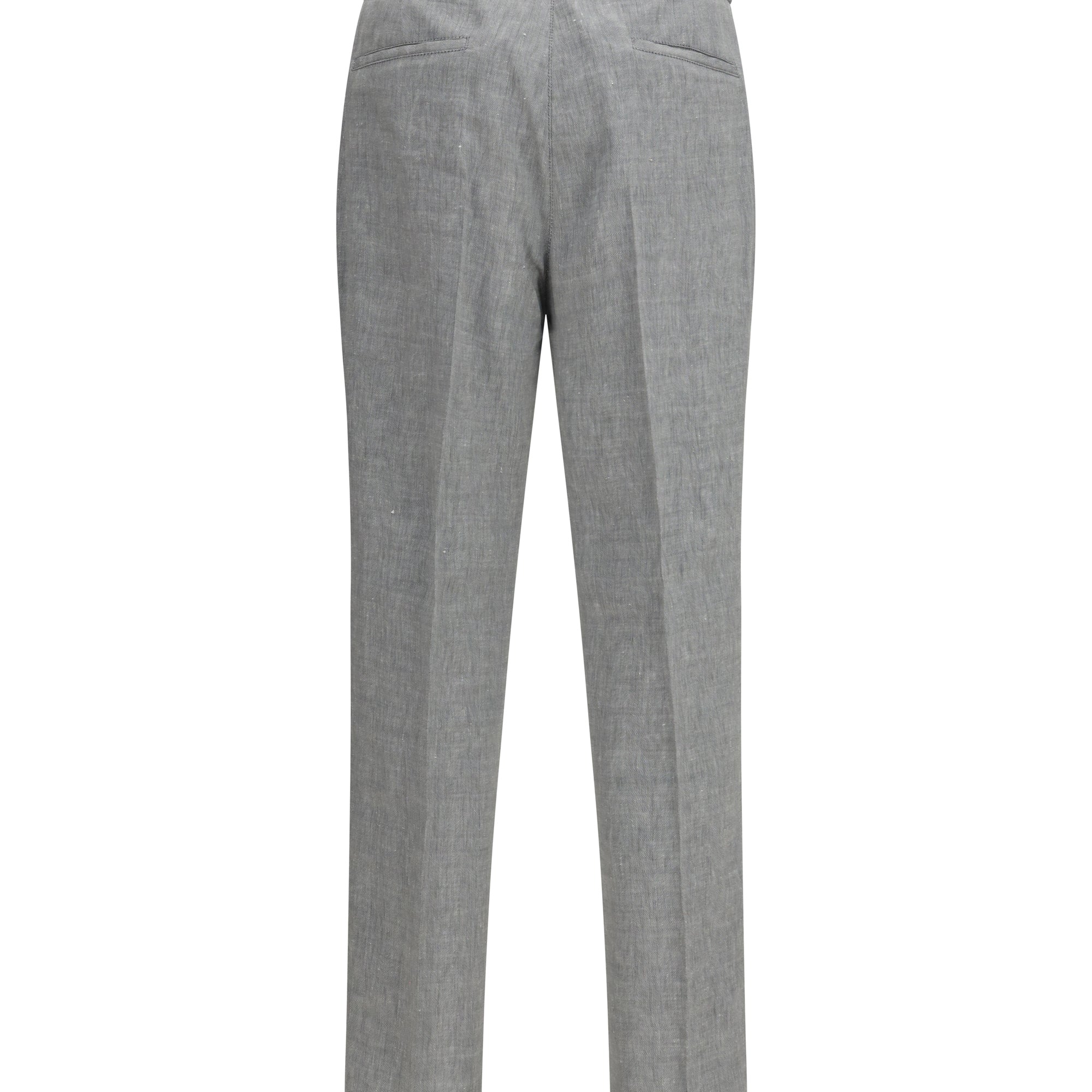 Herringbone linen and wool Pants