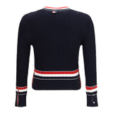 Intarsia cable-knit V-neck Sweater