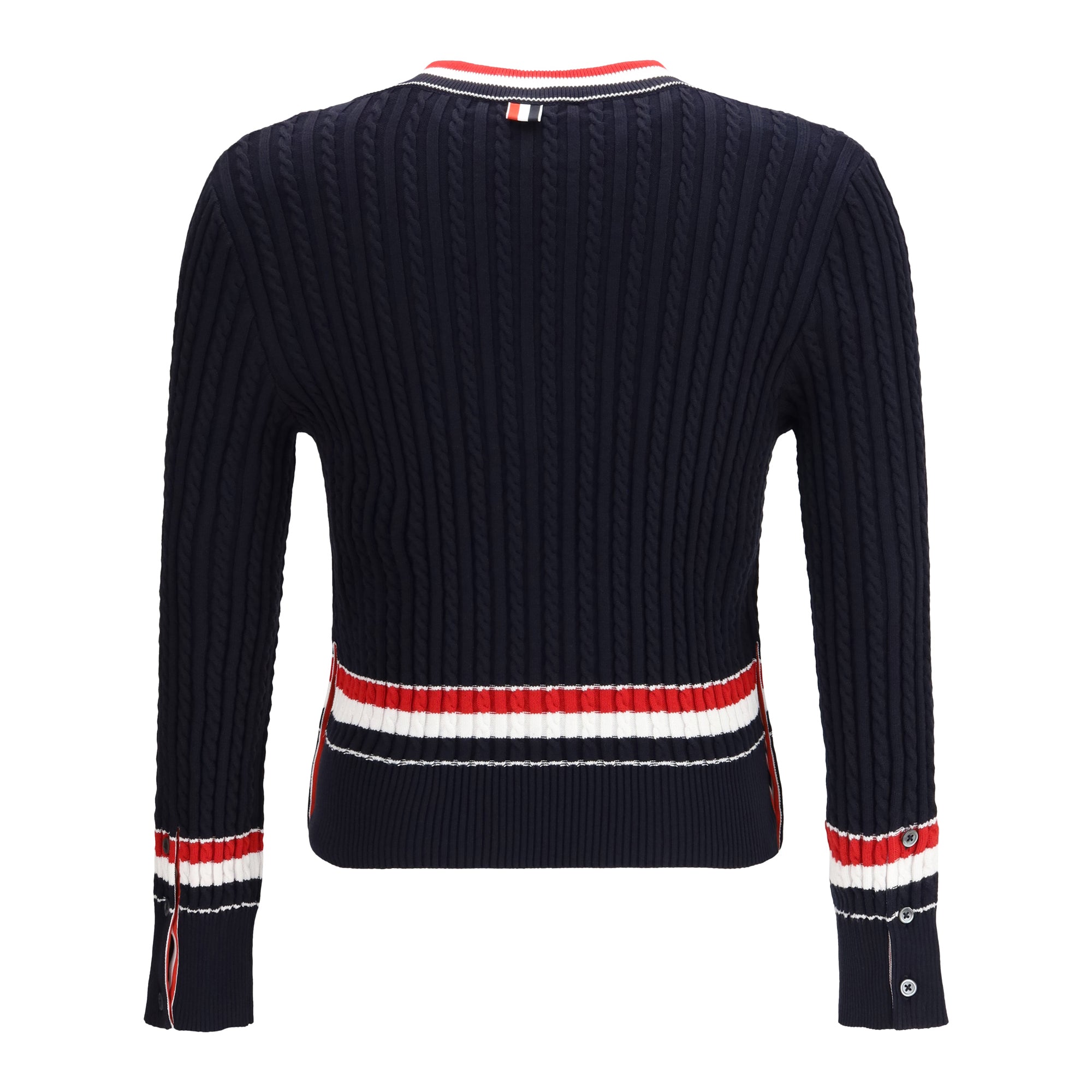 Intarsia cable-knit V-neck Sweater