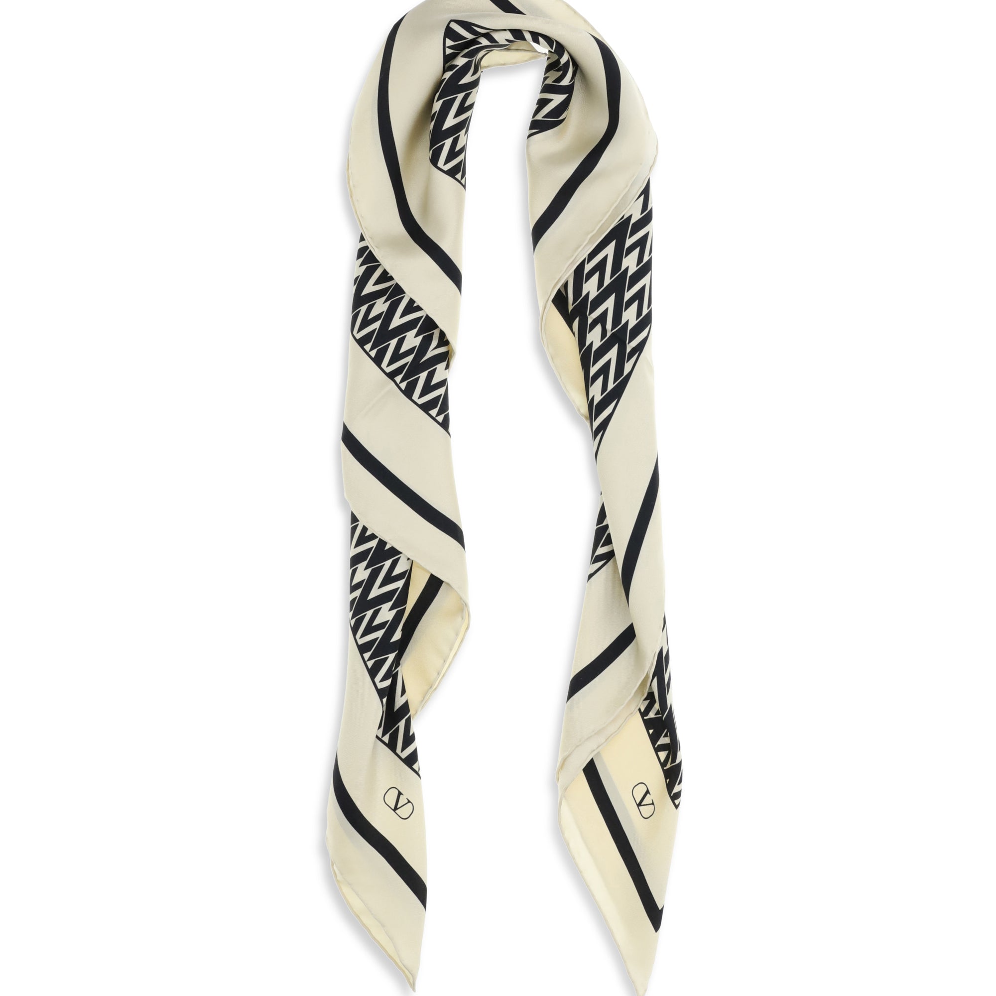 Silk Foulard with all-over monogram print