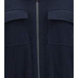High-neck Sweatshirt in cotton and silk blend