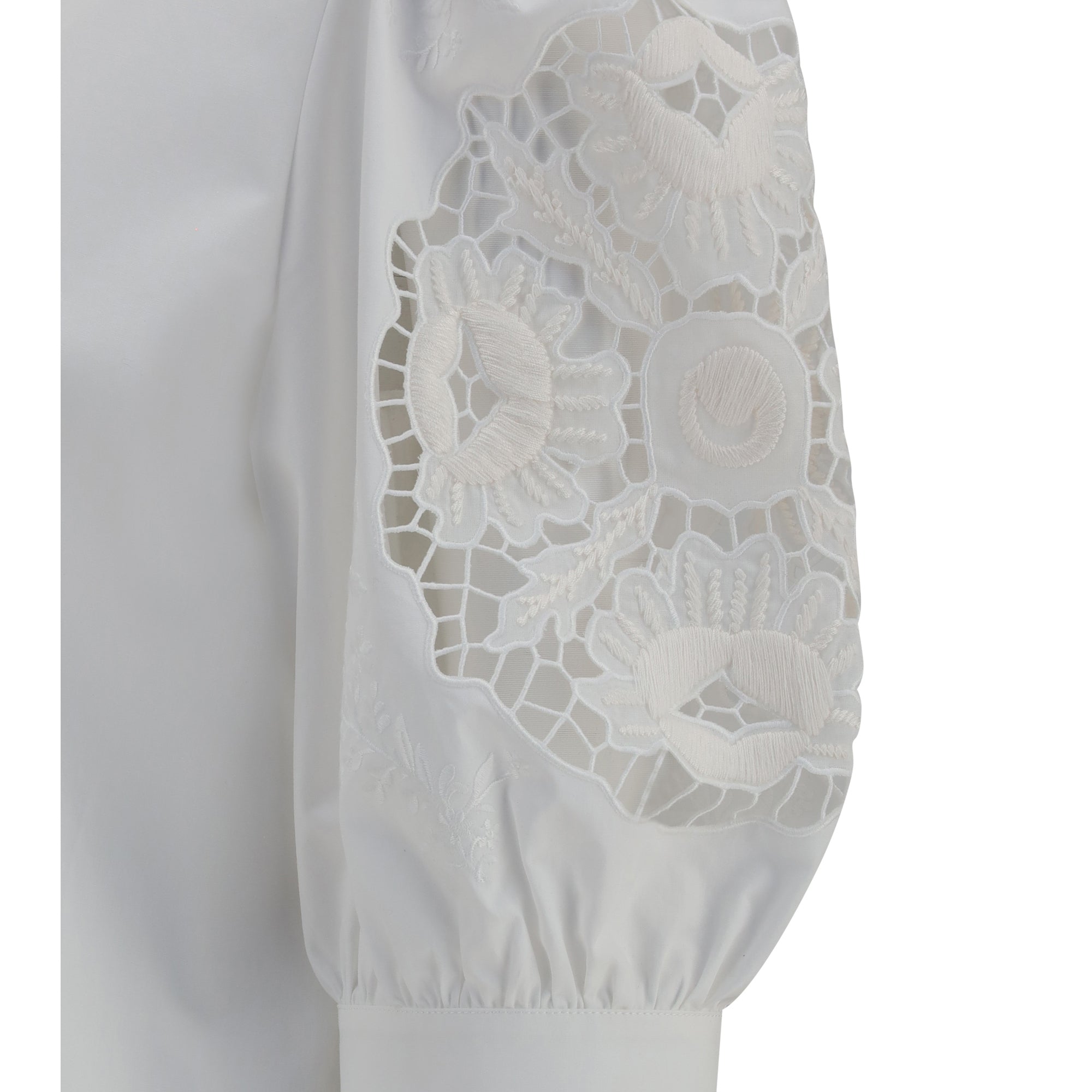 Shirt with Sangallo lace sleeves