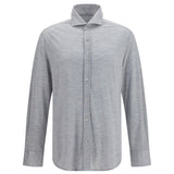 Silk and cotton jersey Shirt with spread collar