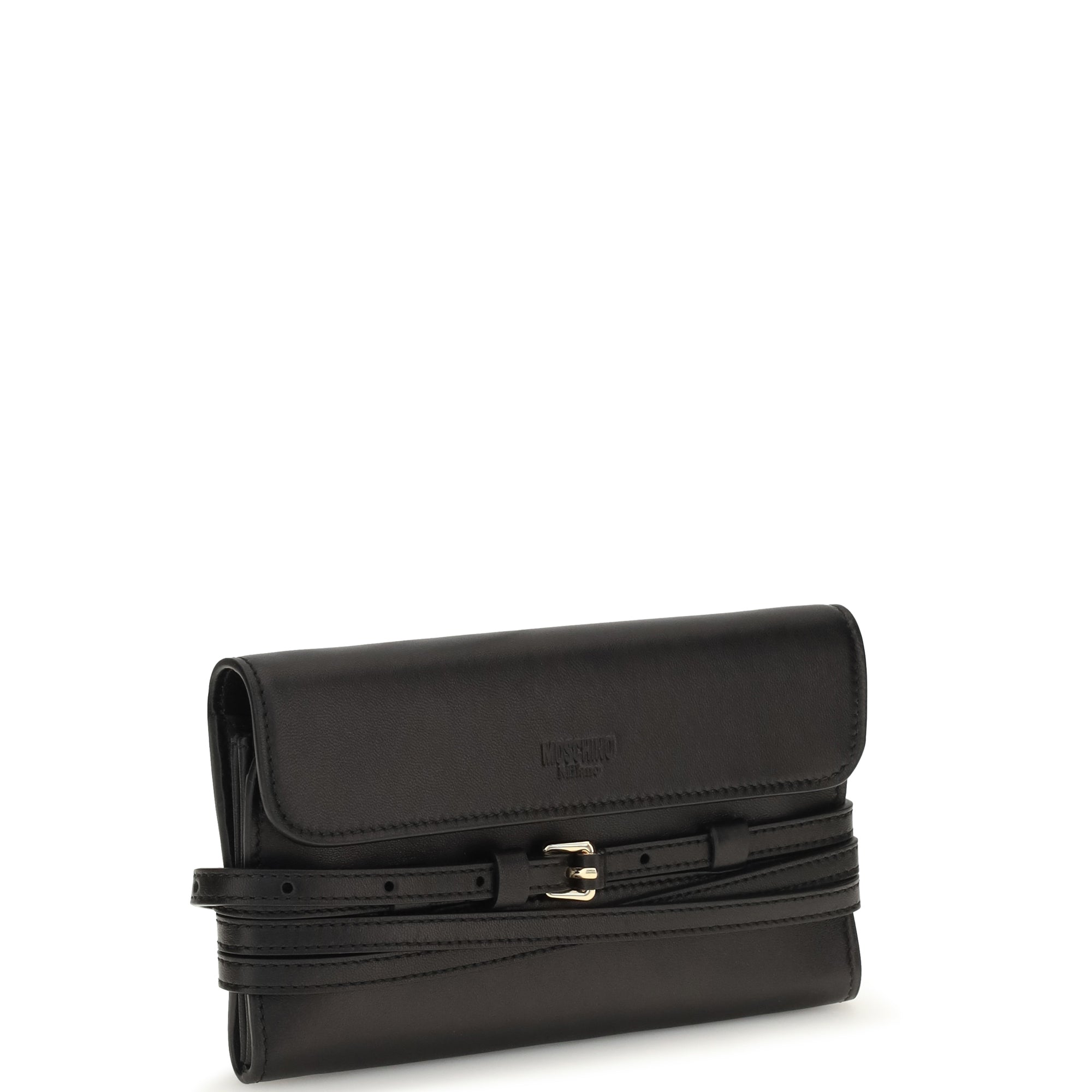 Leather Wallet with buckle detail