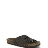 Lace-up Slides with monili embellishment