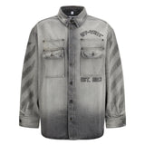 Diag Military Overshirt in denim