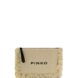 Flat Handle Clutch in raffia