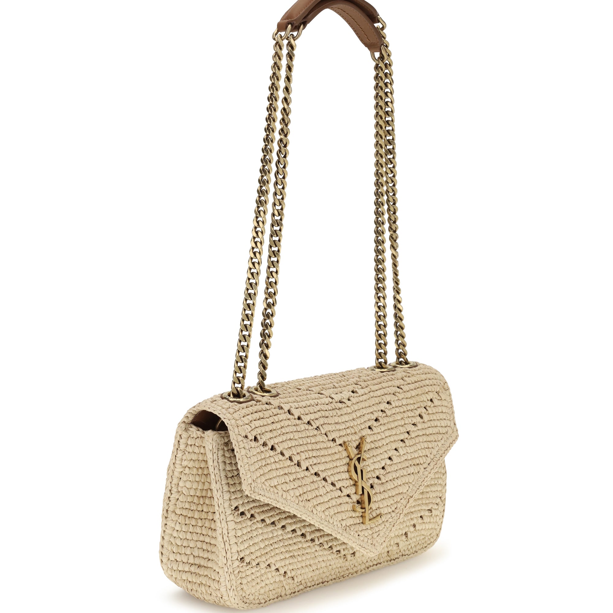Small raffia Loulou Shoulder Bag