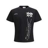 History print cotton T-shirt