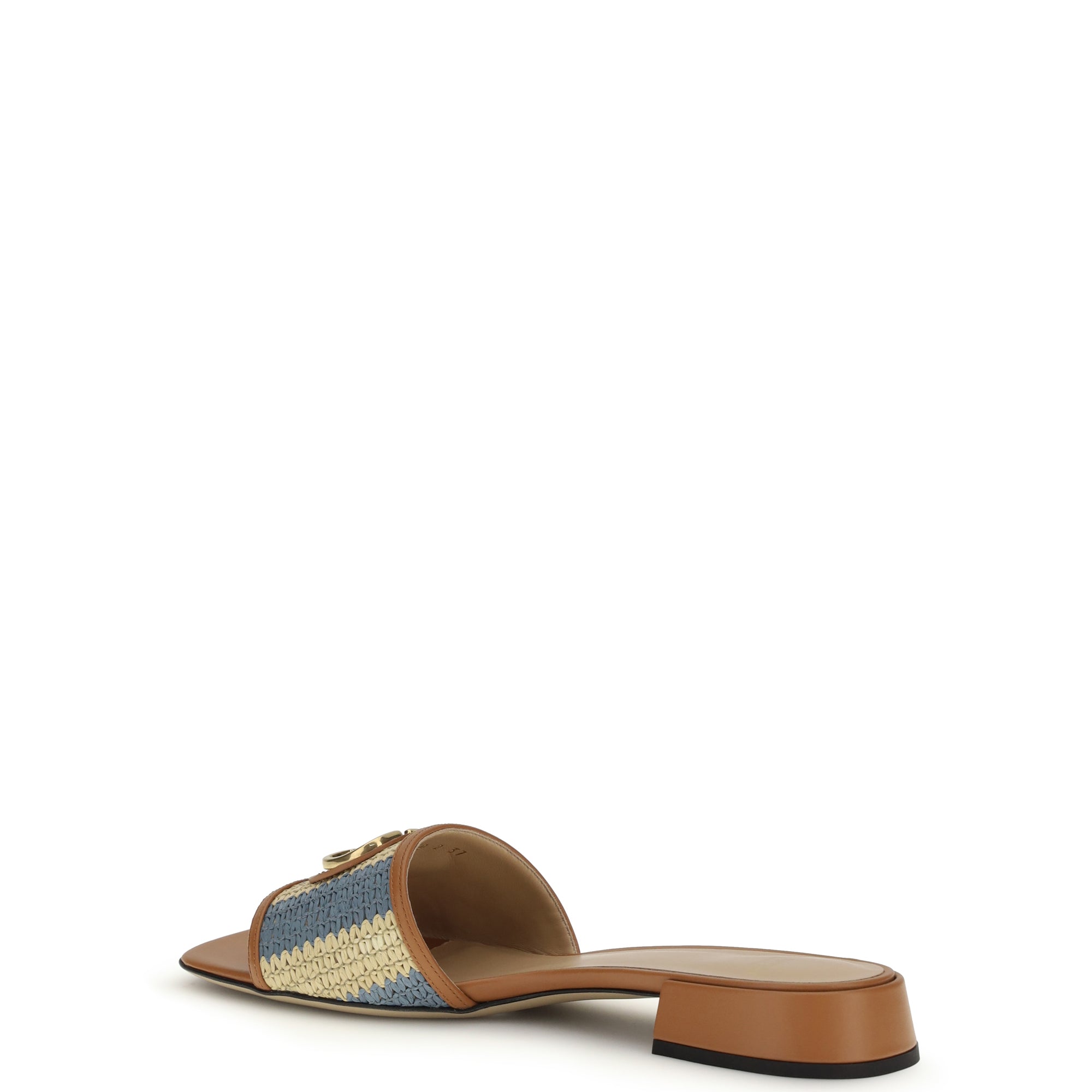 VLogo Signature raffia slide Sandals