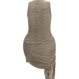 Draped high-neck Dress