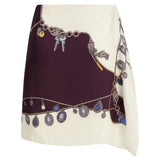 Printed silk twill Mini Skirt